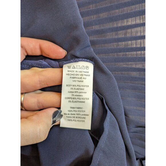 Michael Kors Navy Pleated Shift Dress Small - Picture 5 of 6